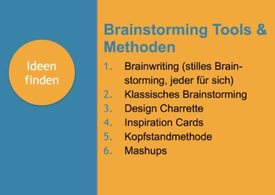 Design Thinking Brainstorming Methoden